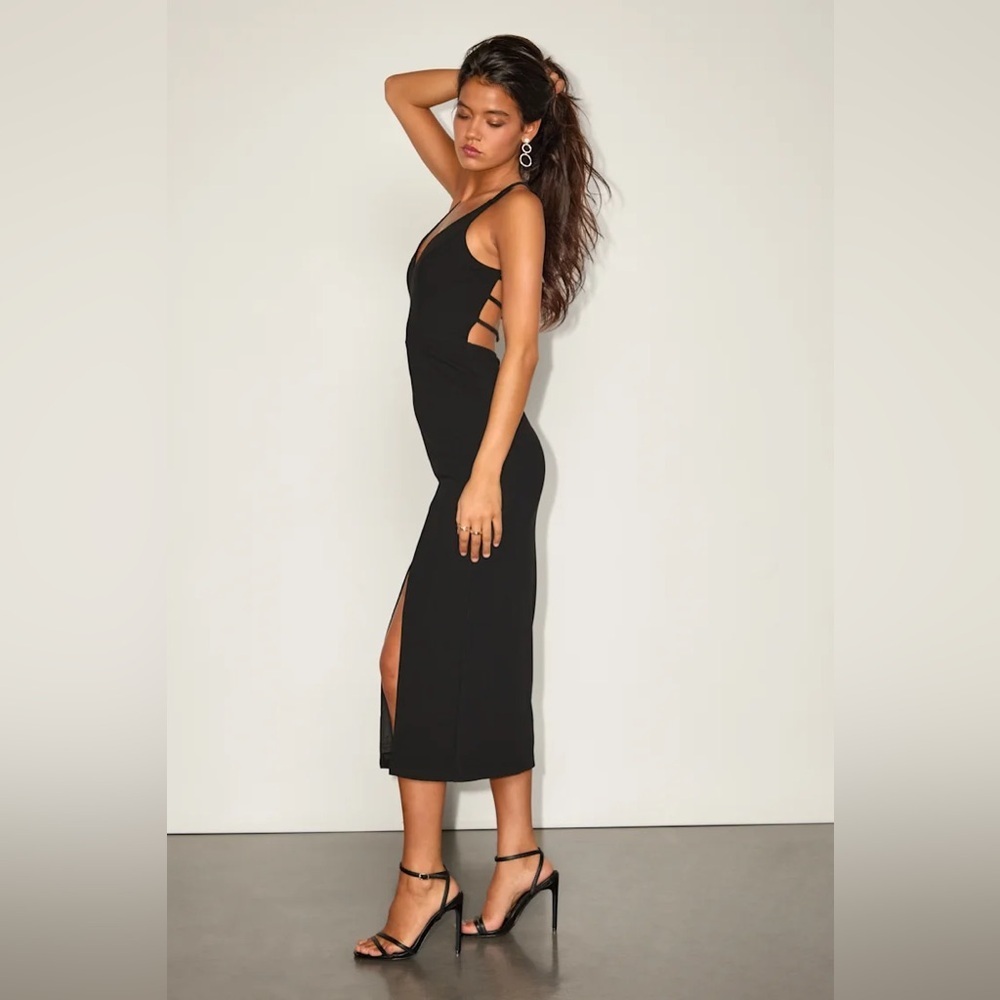 Lulus All This Allure Black Strappy Backless Midi Dress